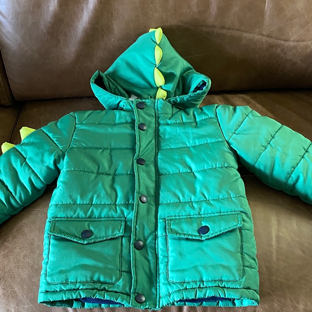 Green Dinosaur-Themed Kids Jacket